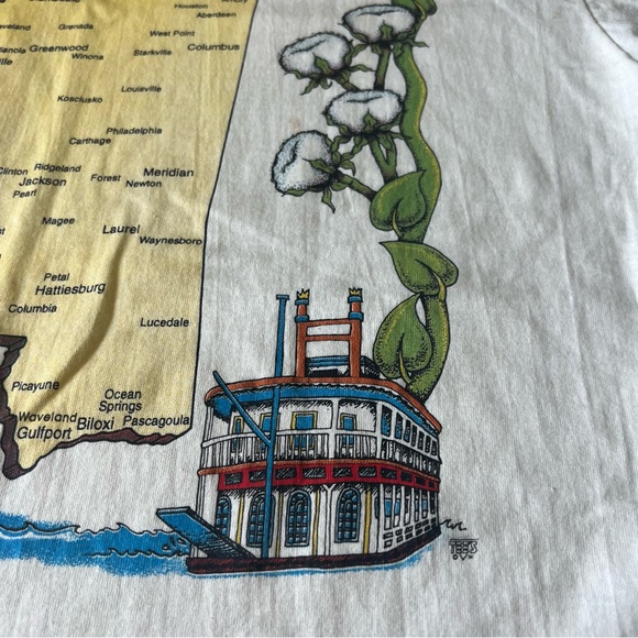 Vintage single stitch 1980’s Walmart t shirt Mississippi NWT graphic print - Picture 8 of 12
